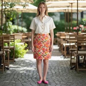 Forever 21 Floral Multicolor Pencil Skirt